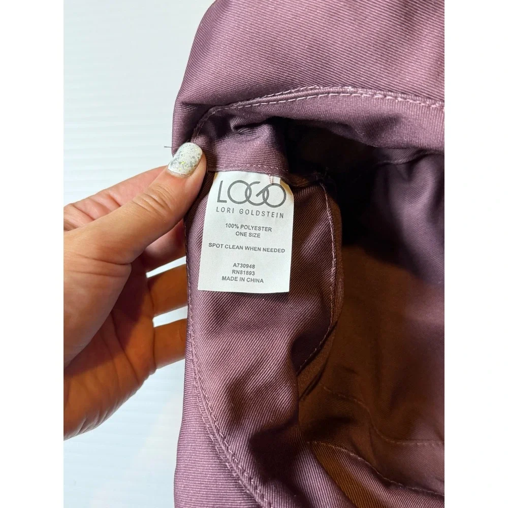 LOGO by Lori Goldstein Reversible Bucket Hat Citron Plum SPF 30 Sun Protection